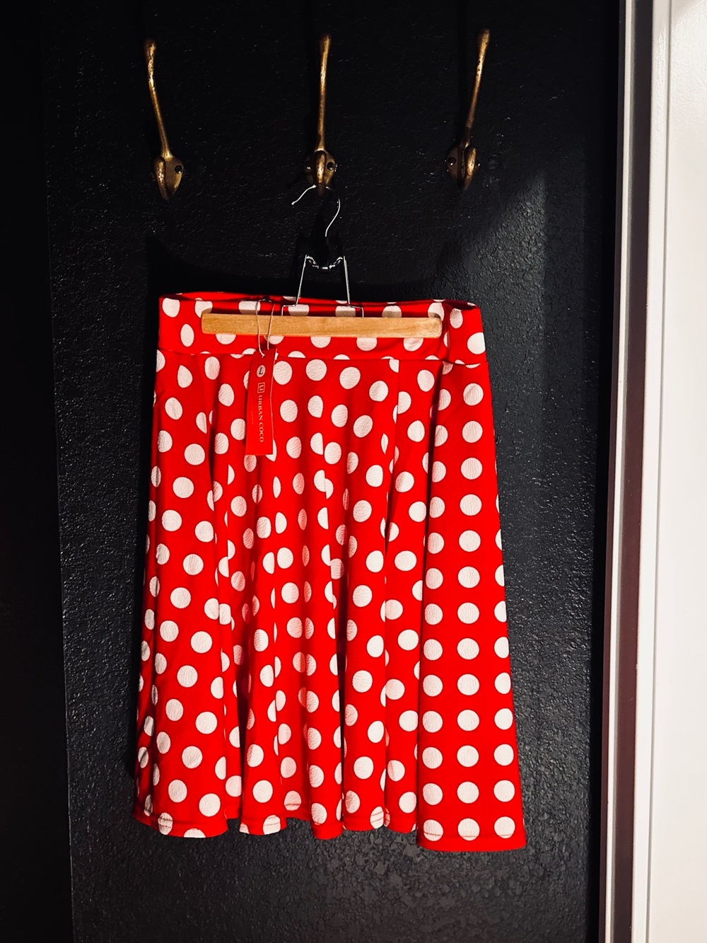 Red Polka Dot A-Line Skirt
